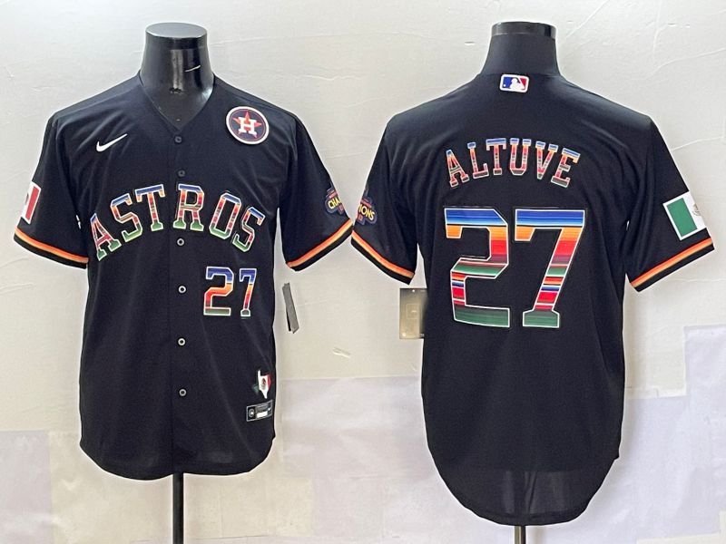 Men Houston Astros 27 Altuve Black Game 2025 Nike MLB Jersey style 5093